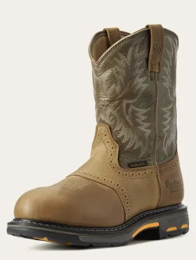 Ariat 10008635 Mens WorkHog Waterproof Composite Toe Work Boot Aged Bark