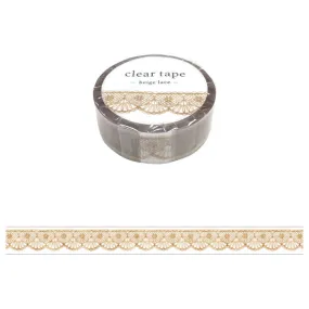 Beige Lace Clear PET Tape Mind Wave