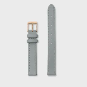 Strap 12 mm Leather Grey, Rose Gold Colour