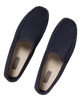 Unisex Cashmere Moccasin Navy Blue