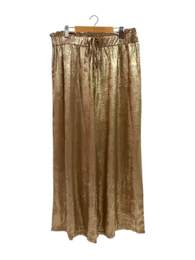 Wanda Plus Size Wide Leg Metallic Gold Pants