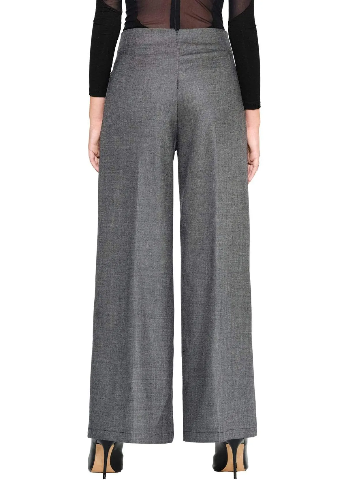 WIDE LEG TROUSERS IN GREY