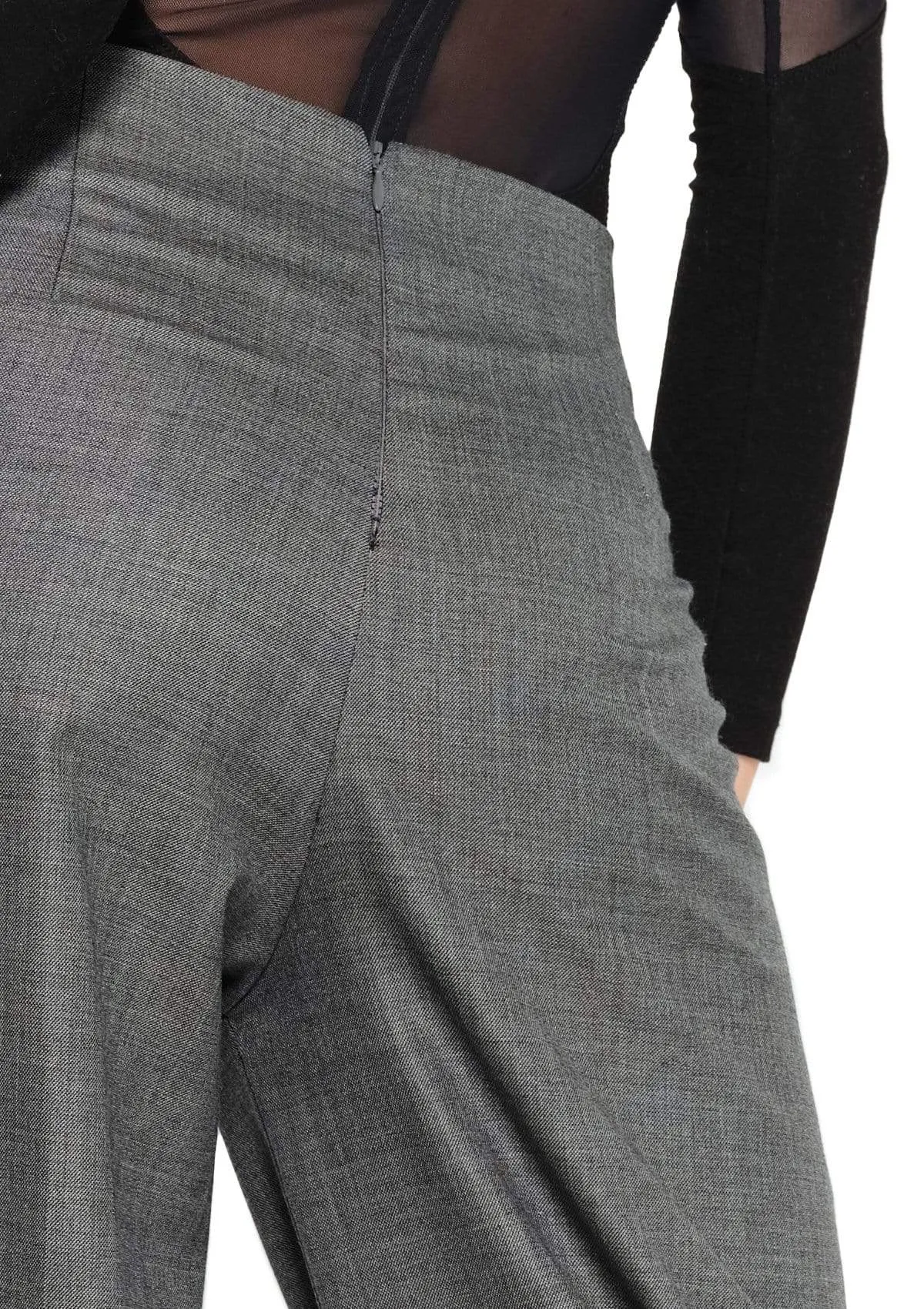 WIDE LEG TROUSERS IN GREY